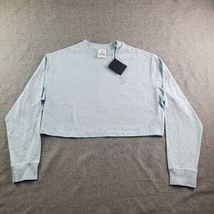 OVO Octobers Very Own Sweatshirt Womens Small Light Blue Owl Cropped Pullover